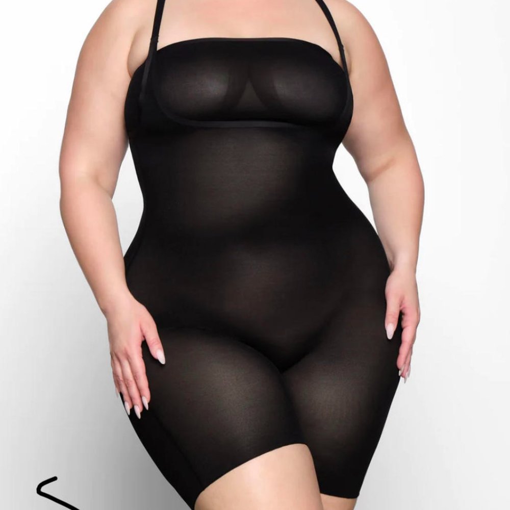 Skims sheer sculpt open bust bodysuit